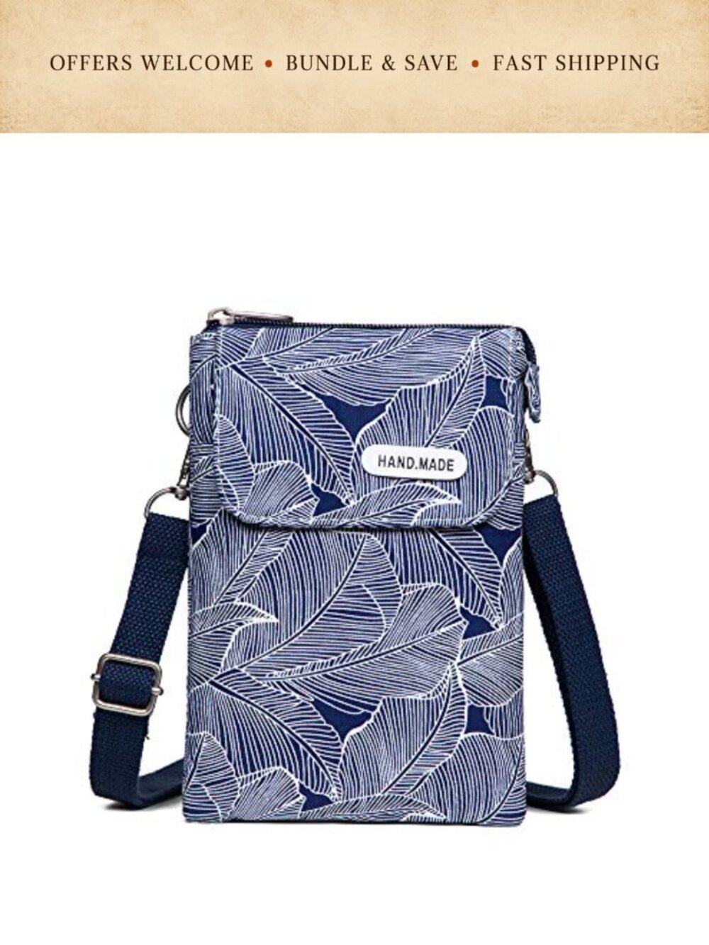 Canvas Small Crossbody Bag Cell Phone Purse Wallet Shoulder Bag for Women